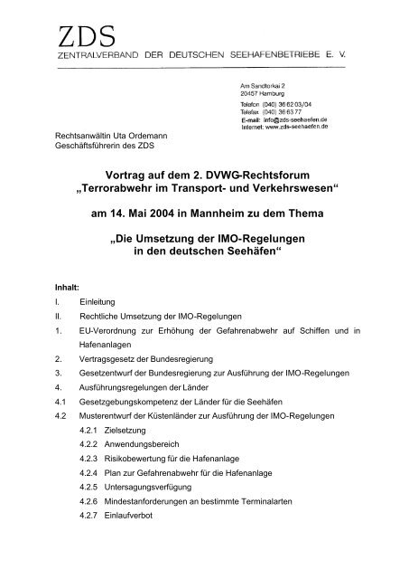 Vortrag von Uta Ordemann zu dem Thema