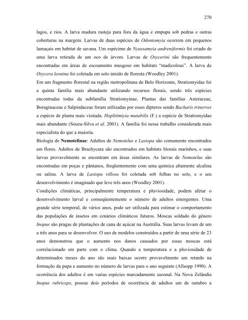 Relatório 2005 Diversidade Faunística - ICB - UFMG