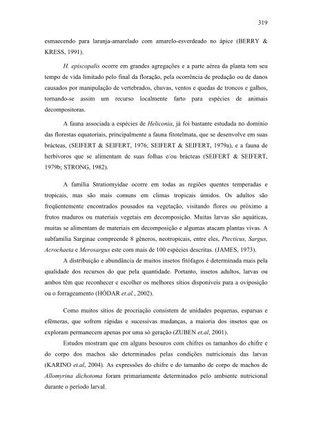 Relatório 2005 Diversidade Faunística - ICB - UFMG