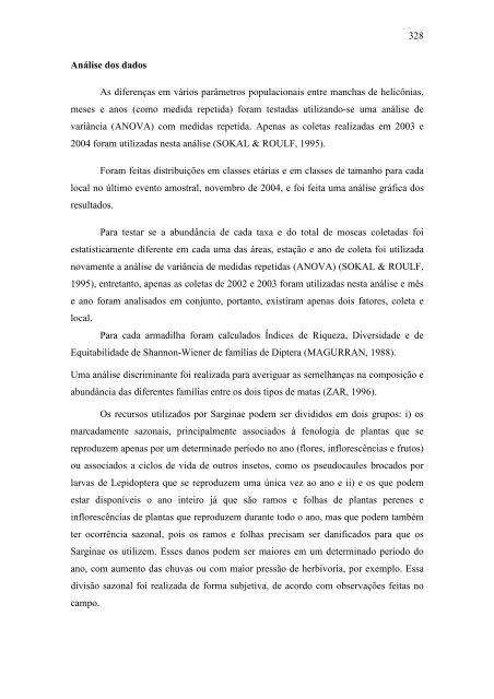 Relatório 2005 Diversidade Faunística - ICB - UFMG