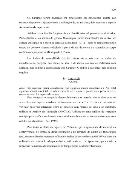 Relatório 2005 Diversidade Faunística - ICB - UFMG