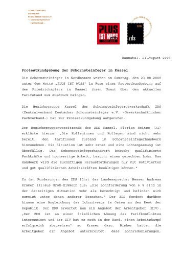 Protestkundgebung der Schornsteinfeger in Kassel - Zentralverband ...