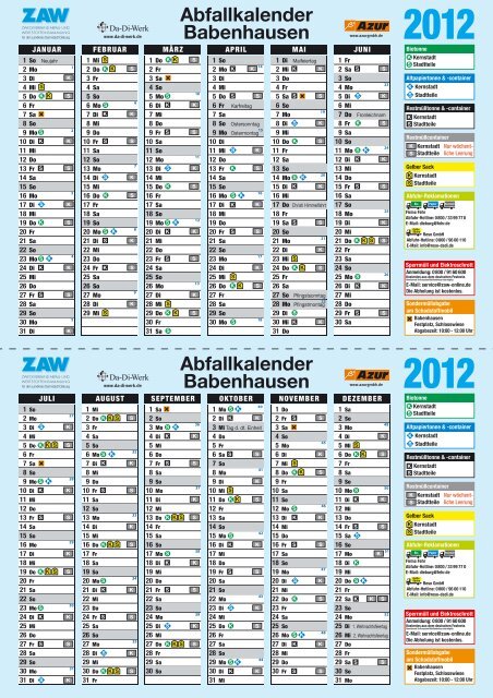 Abfallkalender Babenhausen Abfallkalender Babenhausen