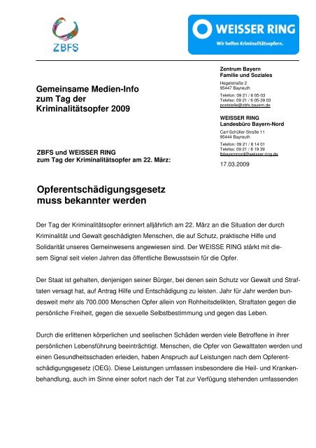 Telefonaktion zum Opferentschädigungsgesetz in Mittelfranken am ...