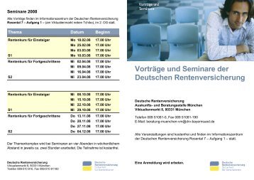 Vorträge und Seminare der Deutschen Rentenversicherung