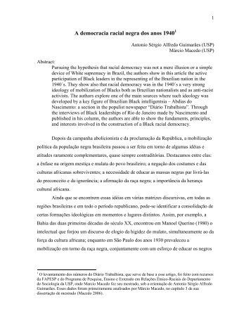 A democracia racial negra dos anos 19401