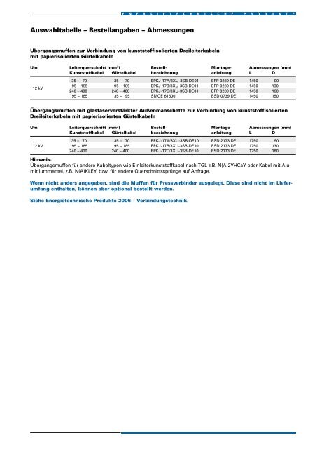 Gesamtkatalog Mittel-/Hochspannung bis 170 kV - Ze-gmbh.de