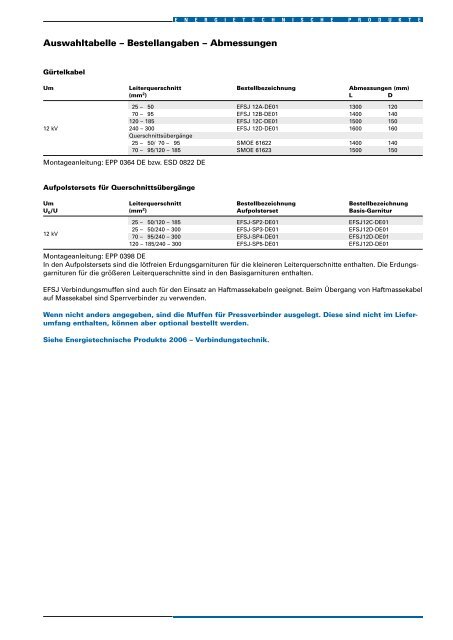 Gesamtkatalog Mittel-/Hochspannung bis 170 kV - Ze-gmbh.de