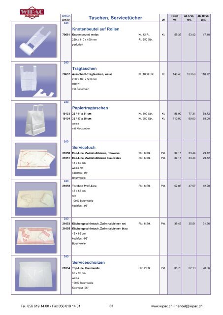 Reinigungs-, Putztuchrollen - Wipac Handel AG