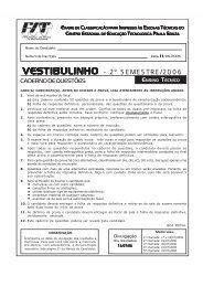 Prova - Vestibulinho Etec