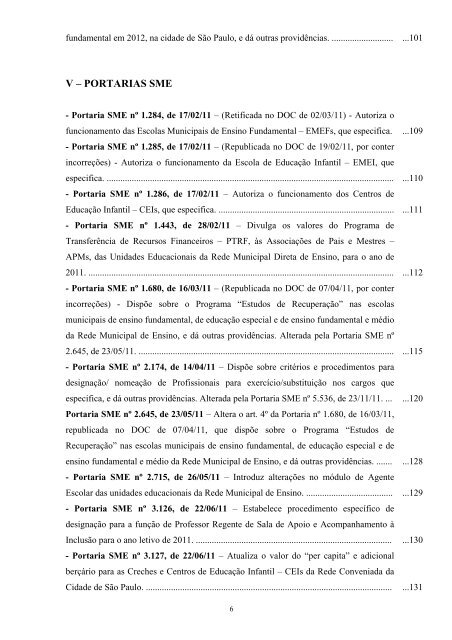 Coletânea de Textos Legais 2012 - Secretaria Municipal de Educação