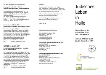 Jüdisches Leben in Halle - Zeit-Geschichte(n)