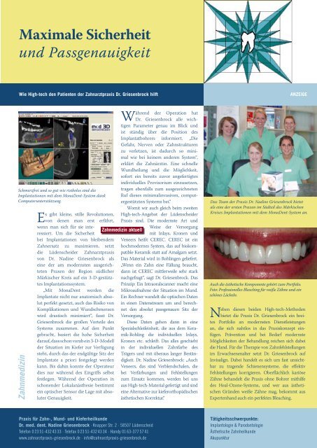 High-Tech Implantologie - Zahnarztpraxis Dr. med. dent. Nadine V ...