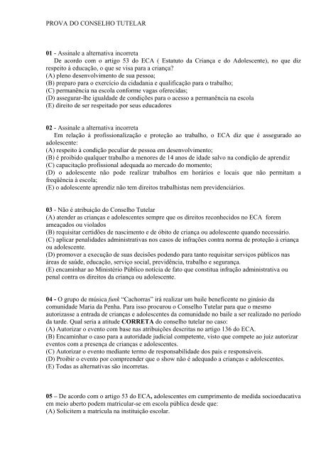 Prova do Conselho Tutelar em Barbalha acontece no próximo domingo