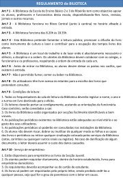 Regulamento da Biblioteca - Agrupamento de Escolas de Ribeirão