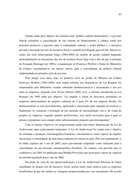 Política cultural na Bahia: o caso do Fazcultura - Universidade ...