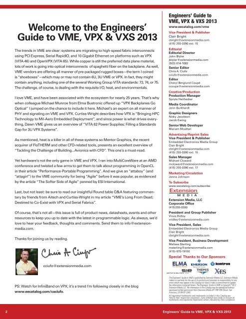 the Engineers' Guide to VME, VPX & VXS 2013 - Subscribe