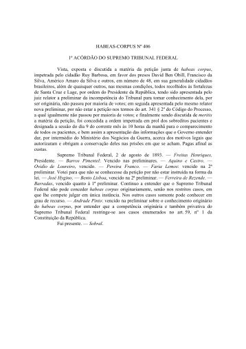 HC 406 - Supremo Tribunal Federal
