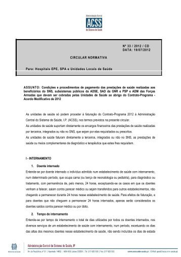 Circular Normativa nº.33 de 19/07/2012 - ACSS