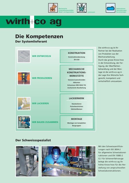 Die Kompetenzen - Wirth + Co. AG