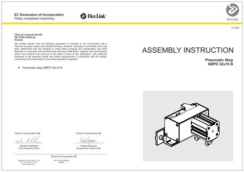 PRE-REQUISITES COMPONENTS SAFETY - FlexLink