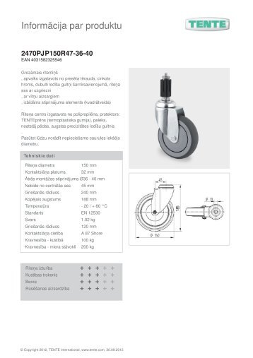 InformÄ cija par produktu 2470PJP150R47-36-40