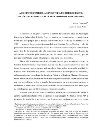 Histórias e personagens de seus primeiros anos - Ribeirão Preto