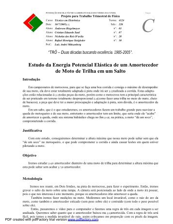 Estudo da Energia Potencial Elástica de um Amortecedor de Moto ...