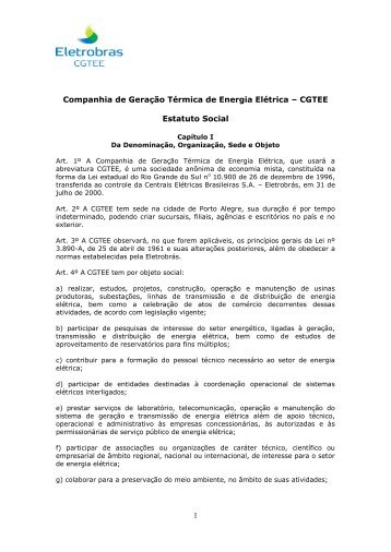 CGTEE Estatuto Social