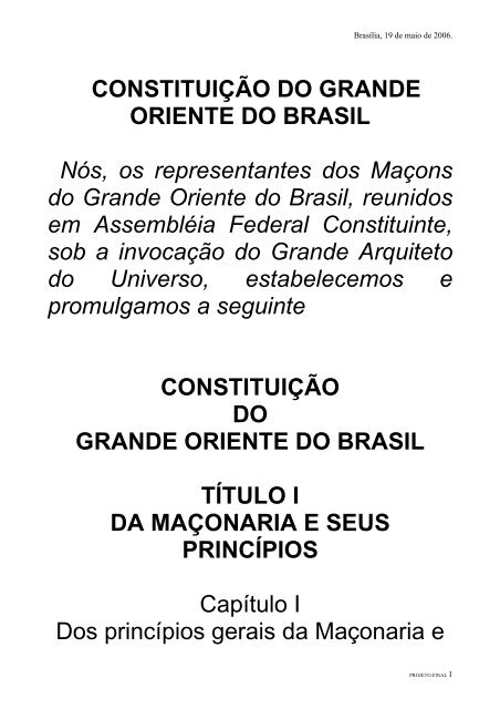 Grande Oriente do Brasil - Biblioteca Virtual do GOB – Destaque da