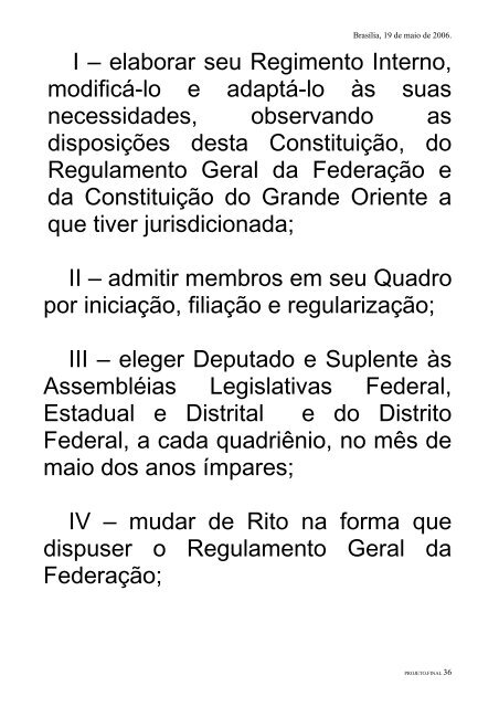 CONSTITUIO DO GRANDE ORIENTE DO BRASIL