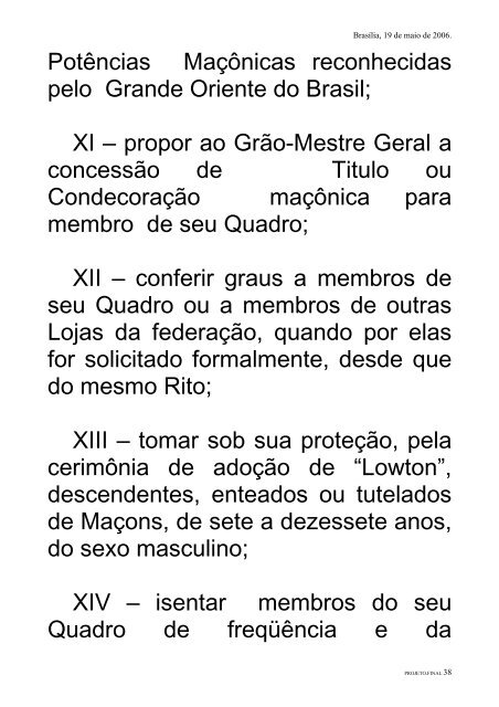 CONSTITUIO DO GRANDE ORIENTE DO BRASIL