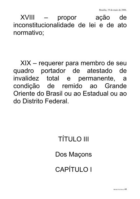 CONSTITUIO DO GRANDE ORIENTE DO BRASIL