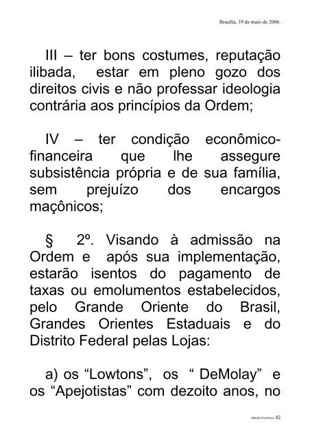 CONSTITUIO DO GRANDE ORIENTE DO BRASIL