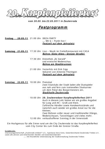 Festprogramm - Zeulenroda-Triebes