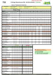 Fahrplan der Buslinie 733