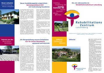 Vier Jahreszeiten» Ausgabe Sommer 2006 - RehabilitationsZentrum ...