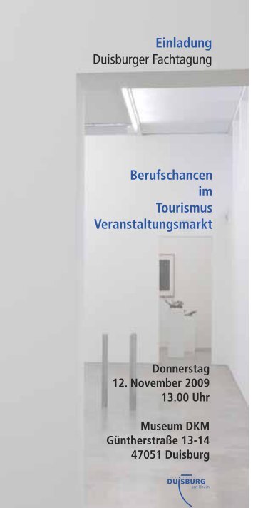 Berufschancen im Tourismus Veranstaltungsmarkt - Zentrum Frau in ...