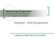 Mentoring-Programm für Berufsrückkehrerinnen in der Region ...