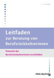 Leitfaden zur Beratung von Berufsrückkehrerinnen