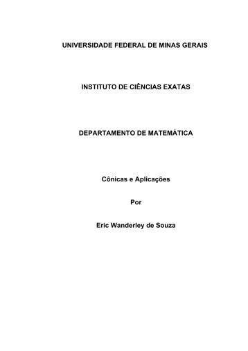 “Cônicas e suas Aplicações” - Departamento de Matemática