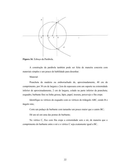 “Cônicas e suas Aplicações” - Departamento de Matemática
