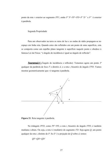 “Cônicas e suas Aplicações” - Departamento de Matemática