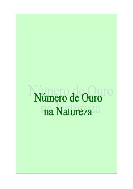 O Número de Ouro na Natureza