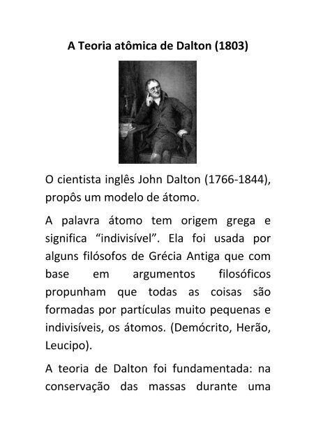 A Teoria atômica de Dalton - Sagrado - Rede de Educação