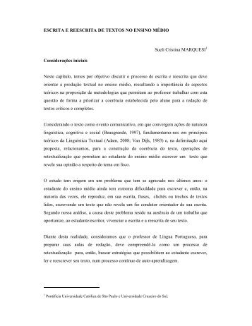 Escrita e Reescrita de Textos no Ensino Médio - Sueli Cristina ...