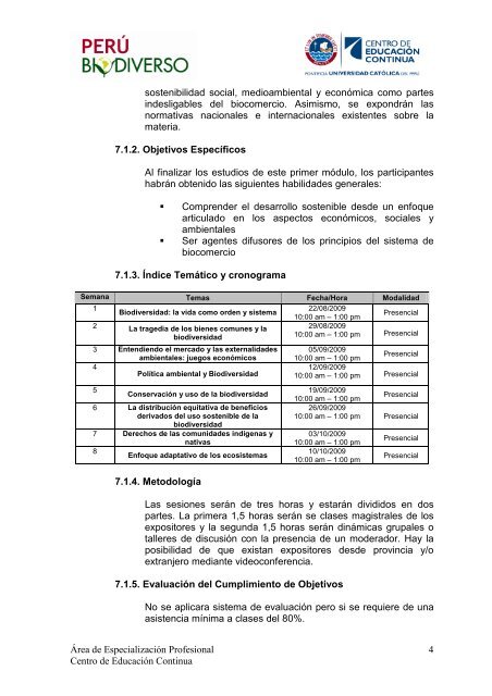 Programa Concurso Biocomercio - Biocomercio en el Perú