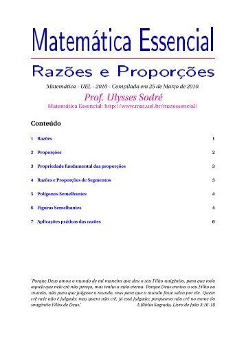 Matematica Essencial: Razões e Proporções