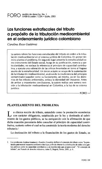 Las funciones extrafiscales del tributo a propósito de la tributación ...