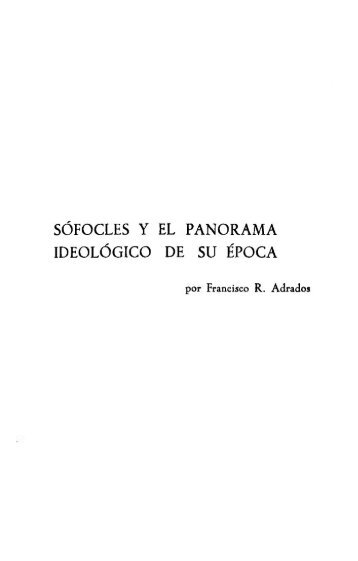 sófocles y el panorama ideológico de su época - InterClassica